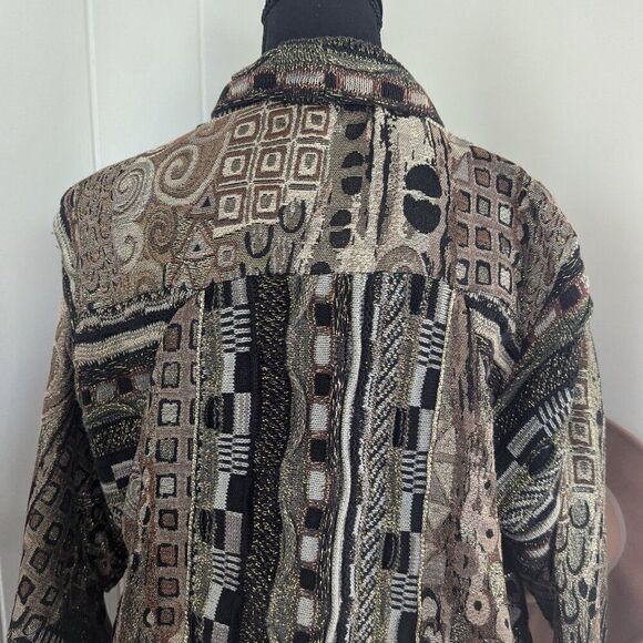 VTG The Icing Sweater Patchwork Metallic Maximalist Rock Boho Whimsigoth Y2K - Picture 6 of 7